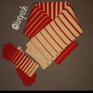 ECHO Striped Scarf and Gloves Set